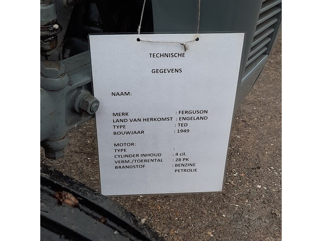 Oldtimer tractor ferguson, ted, bouwjaar 1949 - afbeelding 25 van  38