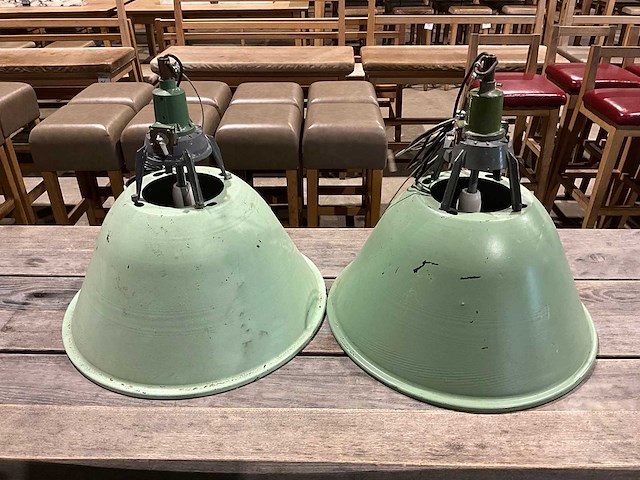 Oldwood - emaille hanglamp (2x) - afbeelding 1 van  5