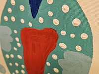 Olieverf op doek schilderij, tonnie voorn, "4 vogels" - afbeelding 2 van  3