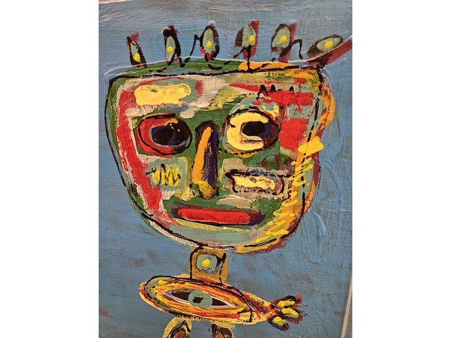Olieverf op doek schilderij, tonnie voorn, cobra 61 - afbeelding 3 van  3
