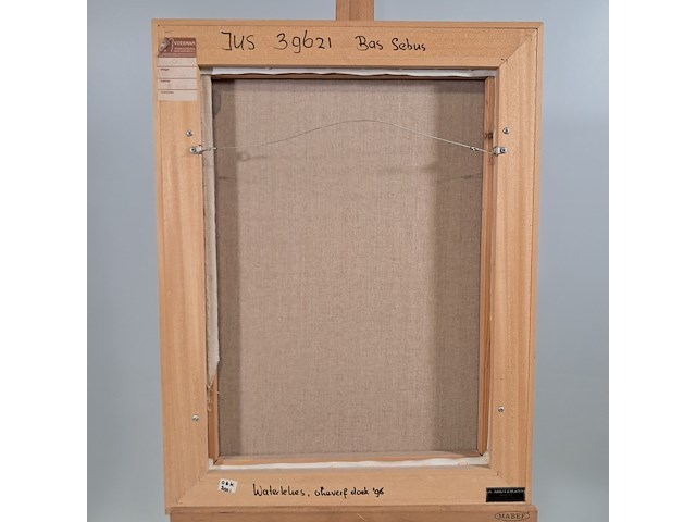 Olieverf schilderij op doek, bas sebus, waterlelies, 1995 - afbeelding 6 van  8