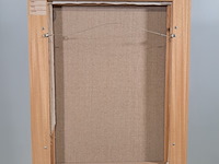 Olieverf schilderij op doek, bas sebus, waterlelies, 1995 - afbeelding 6 van  8