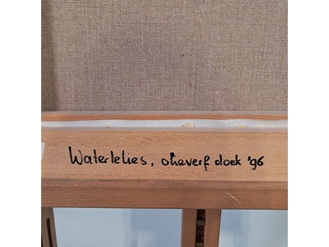 Olieverf schilderij op doek, bas sebus, waterlelies, 1995 - afbeelding 8 van  8