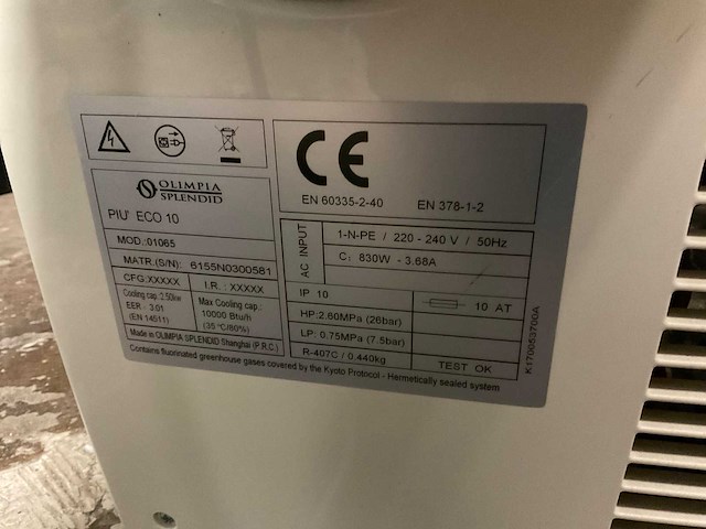 Olimpia splendid piu eco 10 mobiele airco - afbeelding 2 van  2