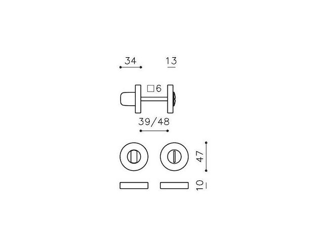 Olivari verona h106v6 badkamer door lock set chroom - afbeelding 6 van  6