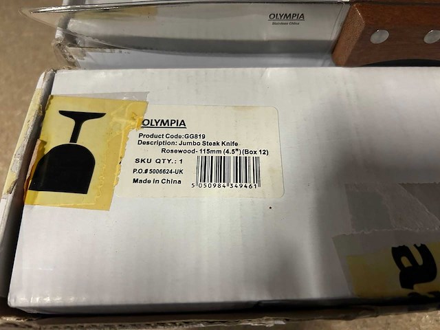 Olympia jumbo steakmessen met rosewood houten handgreep (36x) - afbeelding 3 van  3