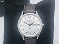 Olympic daydate herenhorloge met guiloche wijzerplaat - afbeelding 1 van  7