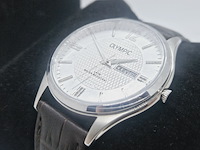 Olympic daydate herenhorloge met guiloche wijzerplaat - afbeelding 3 van  7