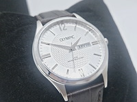 Olympic daydate herenhorloge met guiloche wijzerplaat - afbeelding 4 van  7
