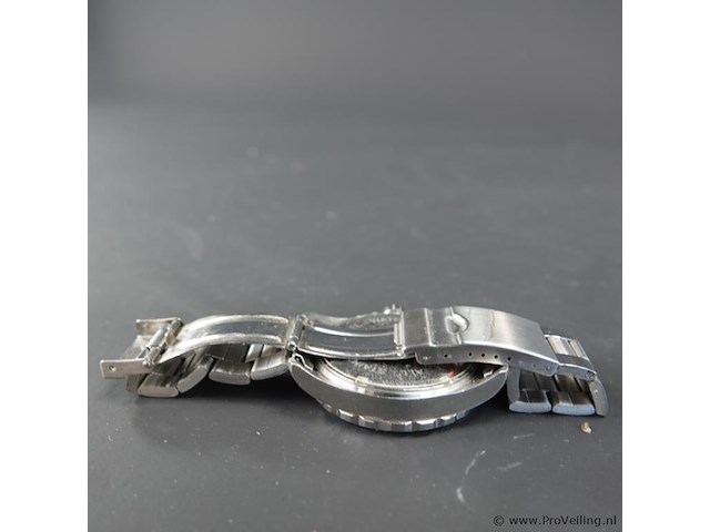 Olympic ol72hss249 pieter herenhorloge met een blauwe wijzerplaat en een zilverkleurige stalen kast en band - afbeelding 4 van  5