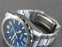 Olympic ol72hss249 pieter herenhorloge met een blauwe wijzerplaat en een zilverkleurige stalen kast en band - afbeelding 5 van  5
