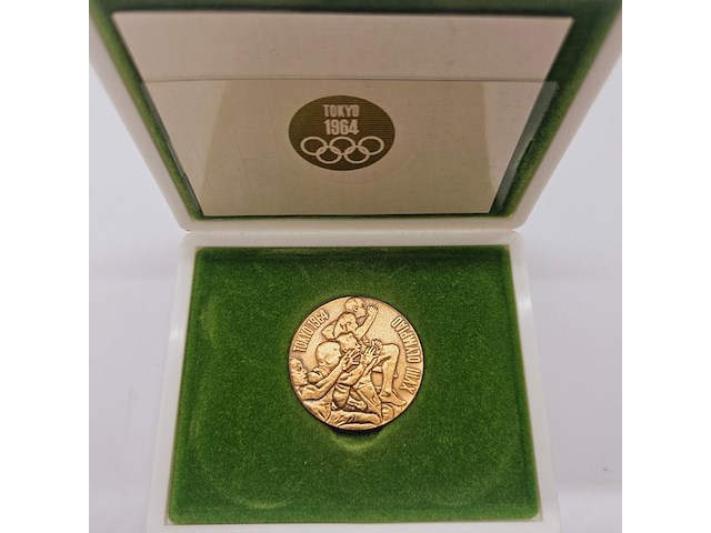Olympische spelen tokyo 1964 medaille - inclusief doos - afbeelding 1 van  5