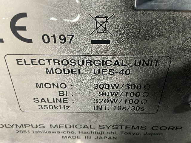 Olympus - surgmaster/ues-40 elektrochirurgietoestel - 2010 - afbeelding 6 van  6