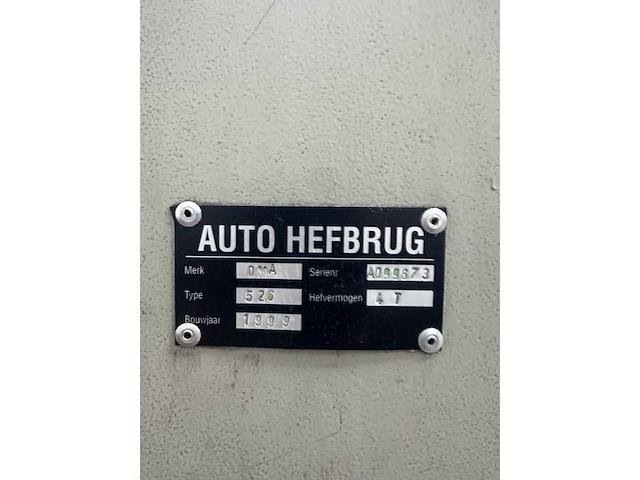 Oma / werther stratos - 1999 - 526 - 4 koloms hefbrug met brugkrik 4000kg apk - afbeelding 7 van  15
