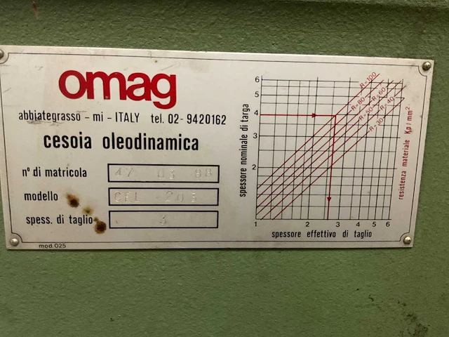 Omag cll 203 pons- en knipmachine - afbeelding 11 van  13
