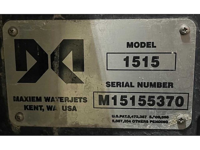 Omax - 2019 - maxiem 1515 - waterstraalsnijmachine - afbeelding 5 van  14