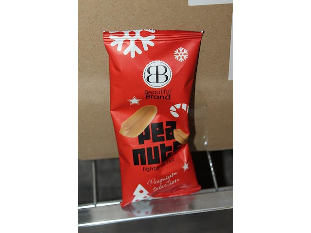 Omdoos met pindaverpakkingen rood. 50 x 50g. - afbeelding 2 van  2