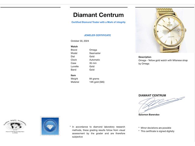 Omega horloge geelgoud milanese band - afbeelding 5 van  11