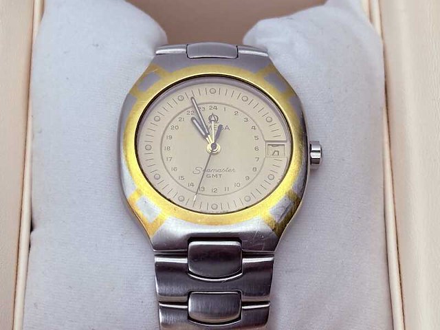 Omega seamaster polaris gmt 18kt goud horloge - inclusief doos - afbeelding 6 van  13