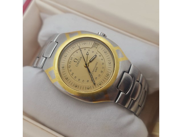 Omega seamaster polaris gmt goldplated horloge - afbeelding 1 van  9