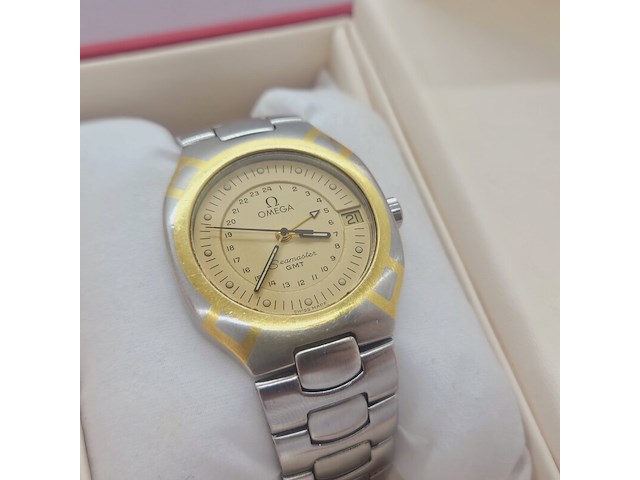 Omega seamaster polaris gmt goldplated horloge - afbeelding 3 van  9