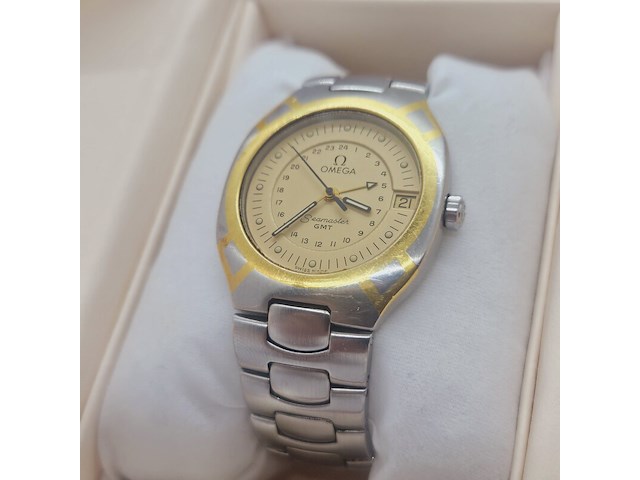 Omega seamaster polaris gmt goldplated horloge - afbeelding 4 van  9