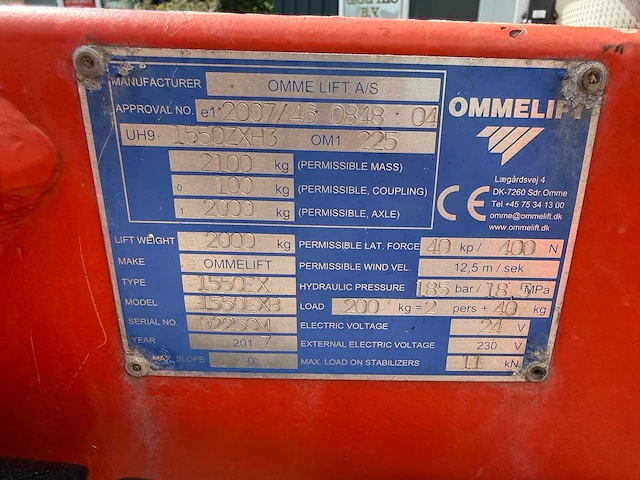 Omme - 2017 - 1550 ebx - aanhangwagen hoogwerker 15m - afbeelding 27 van  33