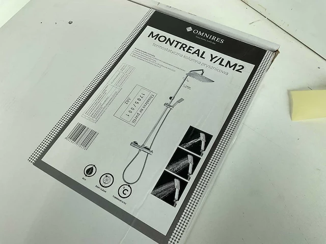 Omnires - montreal - y/lm2 - douchethermostaat kraan met regendouche - afbeelding 4 van  6