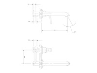 Omnires ad5115br inbouw wastafelkraan art deco antique bronze - afbeelding 3 van  6