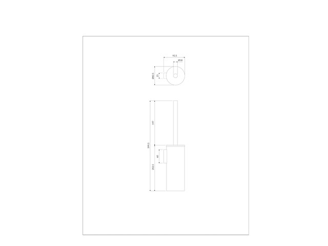 Omnires modern project toiletborstel met houder voor wandmontage koper - afbeelding 3 van  3