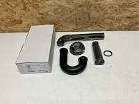 Omp buissifon 1.1/4" messing matzwart incl. muurbuis en rozet 75mm (6x) - afbeelding 3 van  5