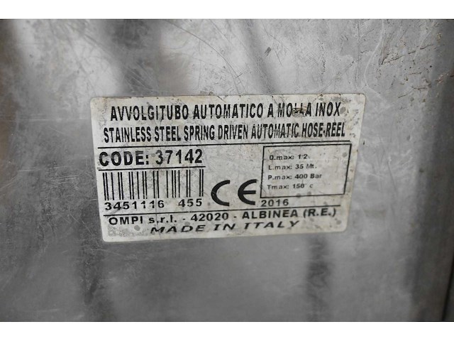 Ompi - 35 meter - 400 graden - rvs slanghaspel met spuitlans - afbeelding 5 van  5
