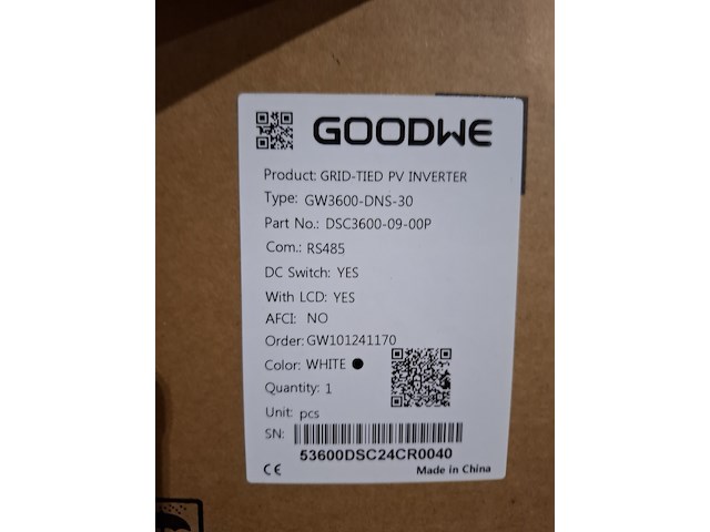 Omvormer goodwe, gw3600-dns-30 - afbeelding 3 van  3