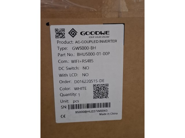 Omvormer goodwe, gw5000-bh - afbeelding 2 van  4