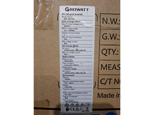 Omvormer growatt, spf 3500 es - afbeelding 2 van  4