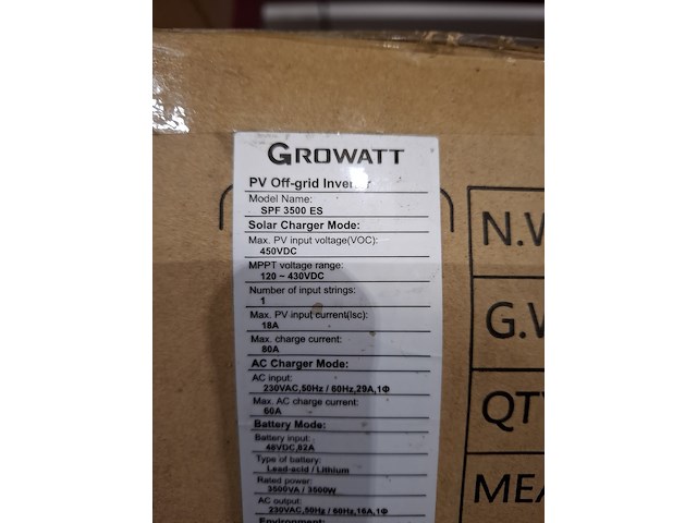 Omvormer growatt, spf 3500 es - afbeelding 3 van  4