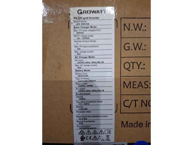 Omvormer growatt, spf 3500 es - afbeelding 2 van  2