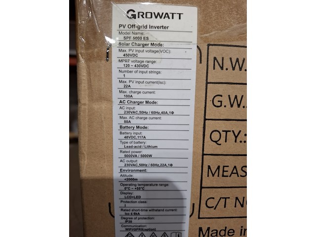 Omvormer growatt, spf 5000 es - afbeelding 2 van  2