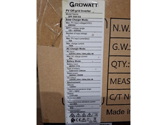 Omvormer growatt, spf 5000 es - afbeelding 2 van  2