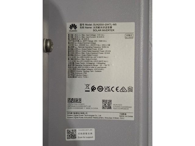 Omvormer huawei, sun2000-20ktl-m5 - afbeelding 3 van  4