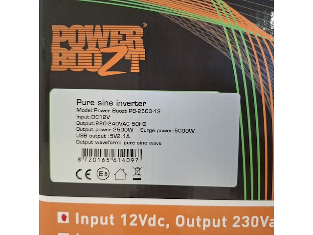 Omvormer, rhino, power boozt pb-2500-12 - afbeelding 5 van  5