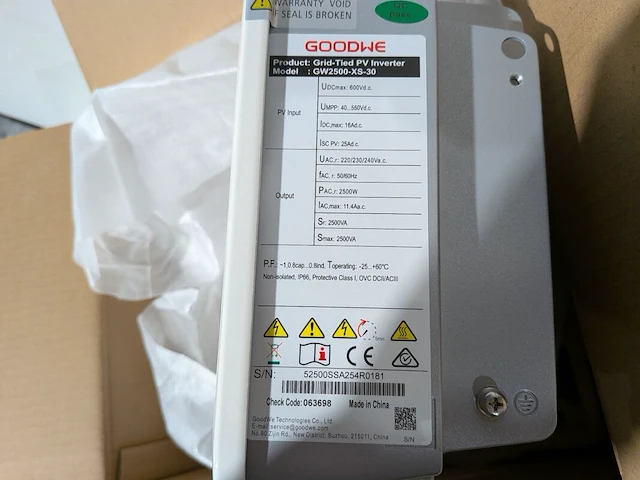Omvormer t.b.v. zonnepanelen, goodwe, gw2500-xs-30 - afbeelding 4 van  9