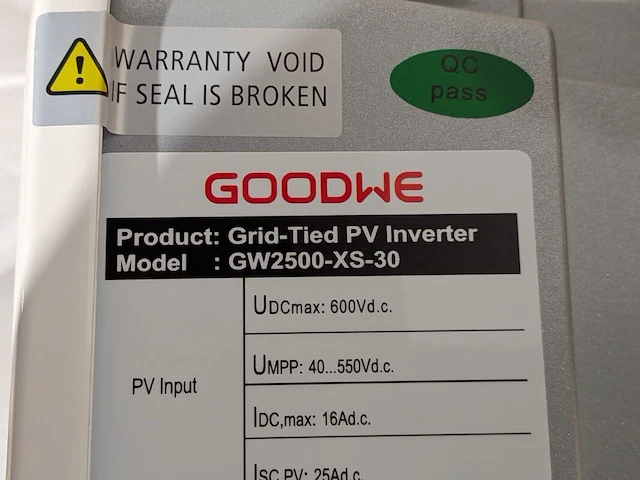 Omvormer t.b.v. zonnepanelen, goodwe, gw2500-xs-30 - afbeelding 5 van  9