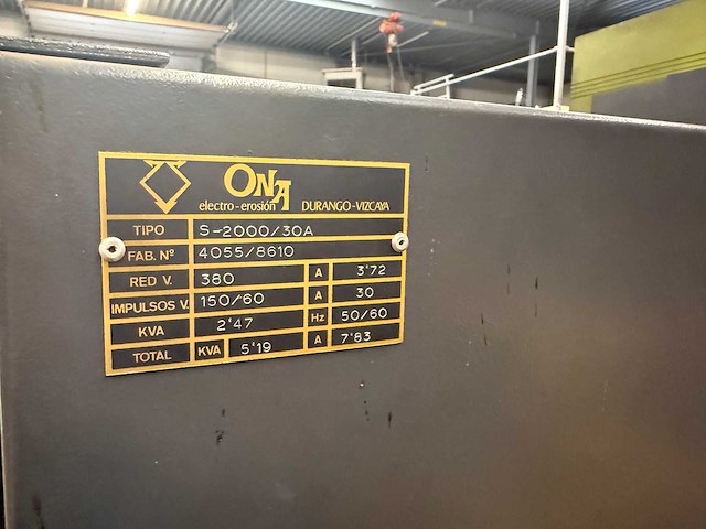 Ona - bn 180 - draadvonk- en erodeermachine - afbeelding 7 van  15