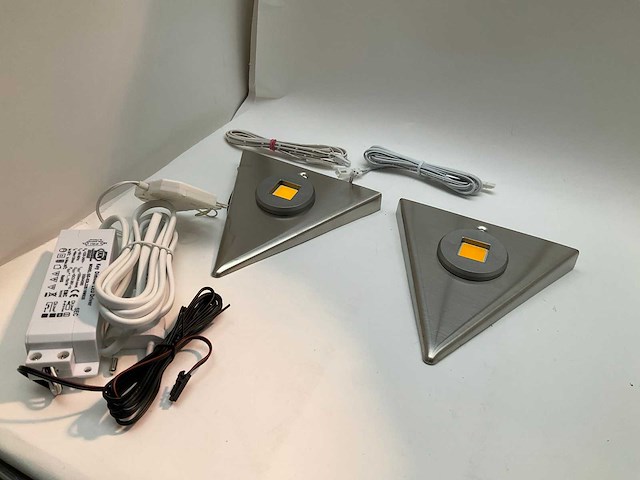 Onderbouw verlichting set van 2 spotjes rvs - afbeelding 2 van  4