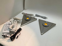 Onderbouw verlichting set van 2 spotjes rvs - afbeelding 2 van  4