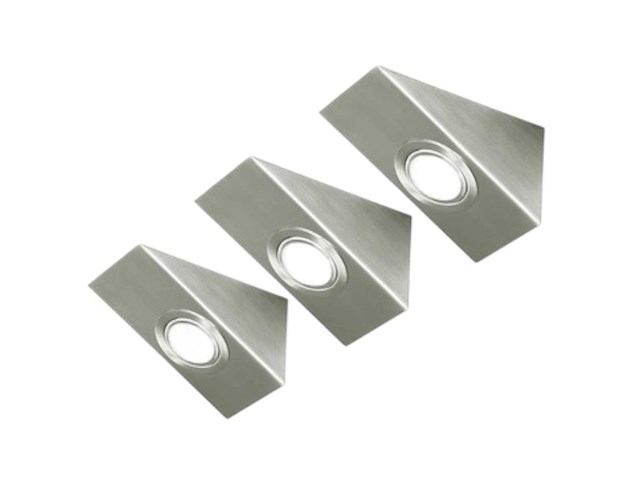 Onderbouw verlichting set van 3 spotjes rvs - afbeelding 1 van  4