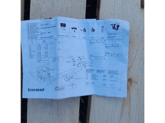 Onderbouwset t.b.v. trekhaak mitsubishi pajero bosal / oris, 044-351 - afbeelding 8 van  8