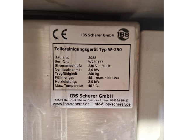 Onderdelen reiniger, ibs, w-250, 2022 - afbeelding 3 van  8
