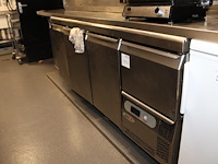 Onderkoeling met vier deuren en lades alinox afm. 180 x 60 x 85 cm. - afbeelding 1 van  2